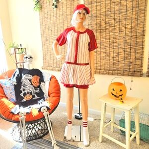 🎃HALLOWEEN🎃 Red Baseball Dress Hat Socks